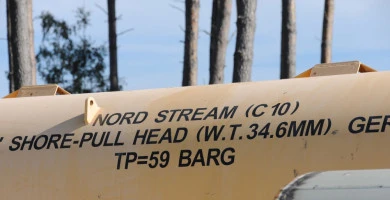 Lubmin, Mecklembourg-Poméranie occidentale, Allemagne - 29 septembre 2011 : Gazoduc Nord Stream 1 à Lubmin, Allemagne